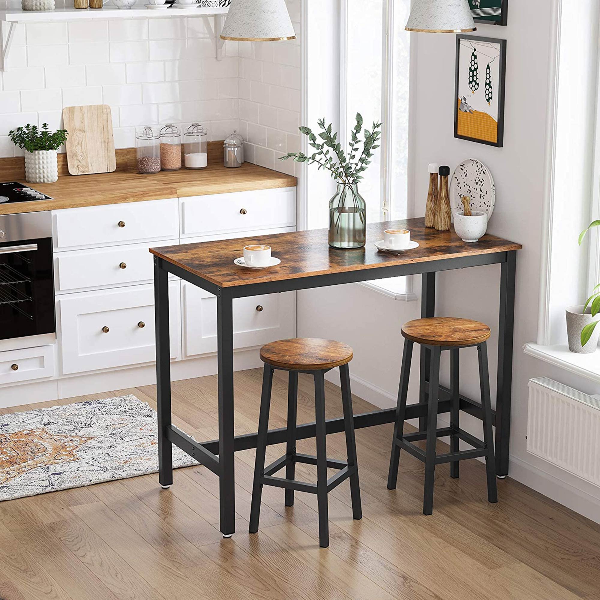 Bar Stools - Metal - Ebony Black - Durable Design for Everyday Use