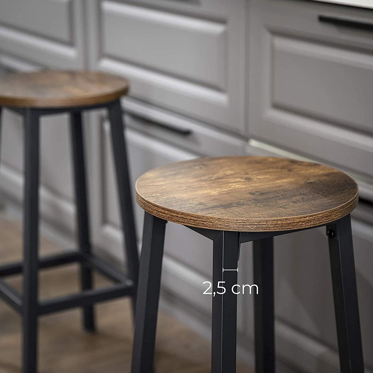 Bar Stools - Metal - Ebony Black - Durable Design for Everyday Use