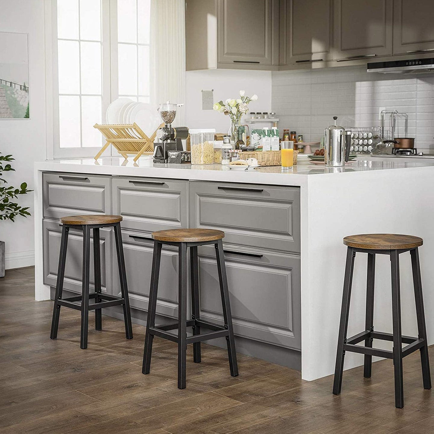 Bar Stools - Metal - Ebony Black - Durable Design for Everyday Use