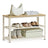 Shoe Bench - Wood and Steel - Oak Beige and White - with 2 Shelves