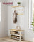 Shoe Bench - Wood and Steel - Oak Beige and White - with 2 Shelves