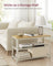 Shoe Bench - Wood and Steel - Oak Beige and White - with 2 Shelves