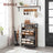 Shoe Cabinet - Engineered Wood - Rustic Brown and Black - 3 Flip Doors