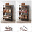 Shoe Cabinet - Engineered Wood - Rustic Brown and Black - 3 Flip Doors