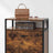 Shoe Cabinet - Engineered Wood - Rustic Brown and Black - 3 Flip Doors