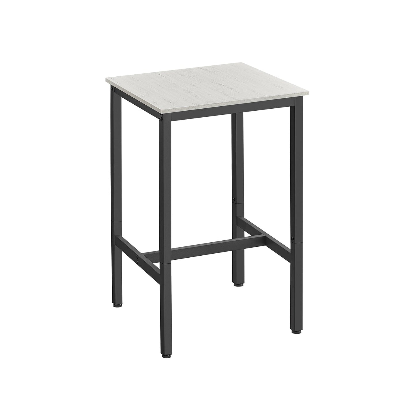 Square Bar Table - Steel - Vintage White and Black - Sturdy Support