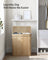 Laundry Hamper - Bamboo - Natural Grey - 100L with Lid and Handles