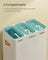 Laundry Basket Triple Compartment Laundry Hamper - Polyester Fabric and Plastic - Cappuccino Beige