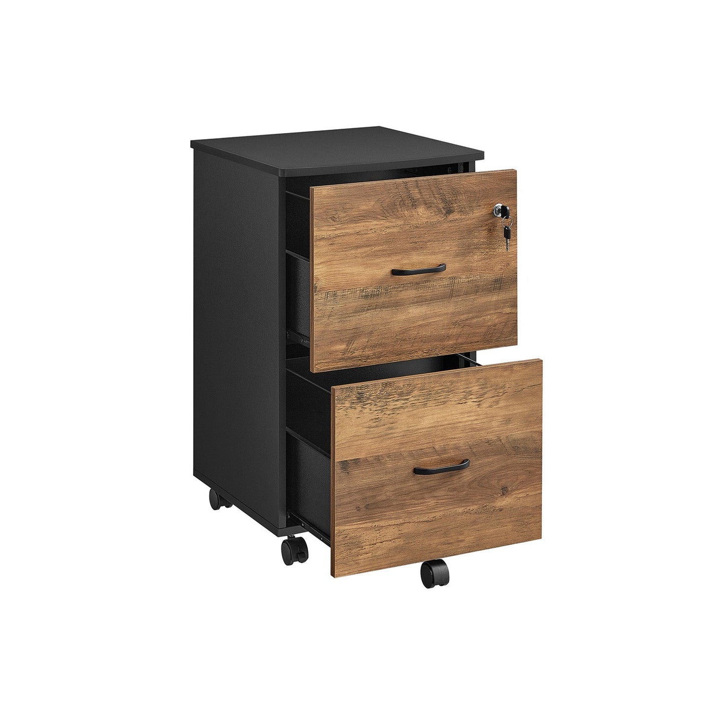 Locking Filing Cabinet - Steel - Black - Secure Storage Solution for Home Office