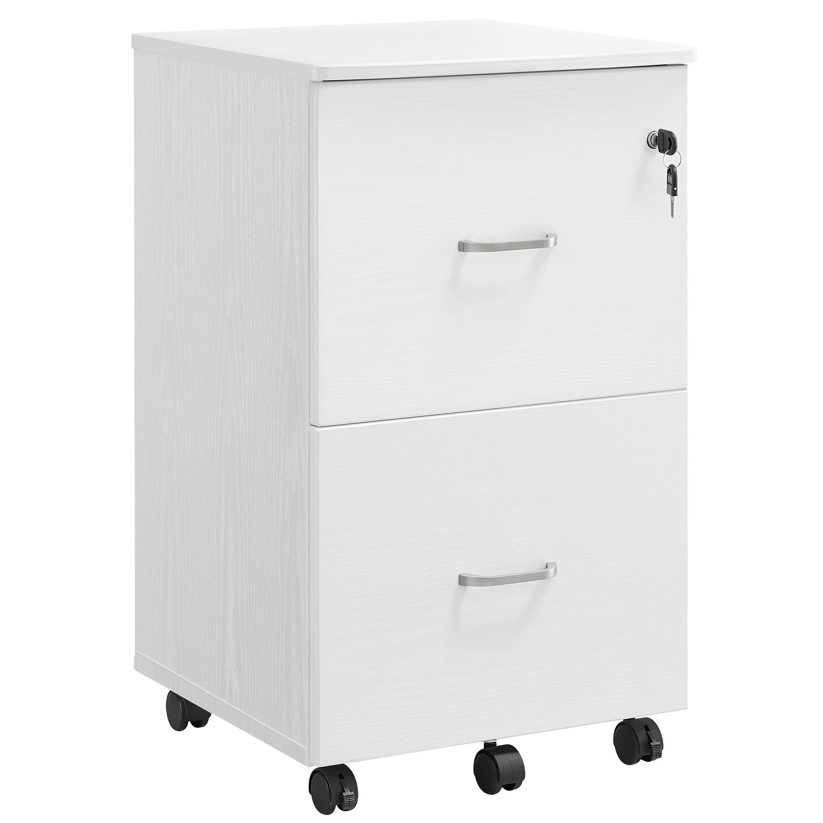 2-Drawer Locking File Cabinet - Steel - Black - Ideal for Home Office Storage