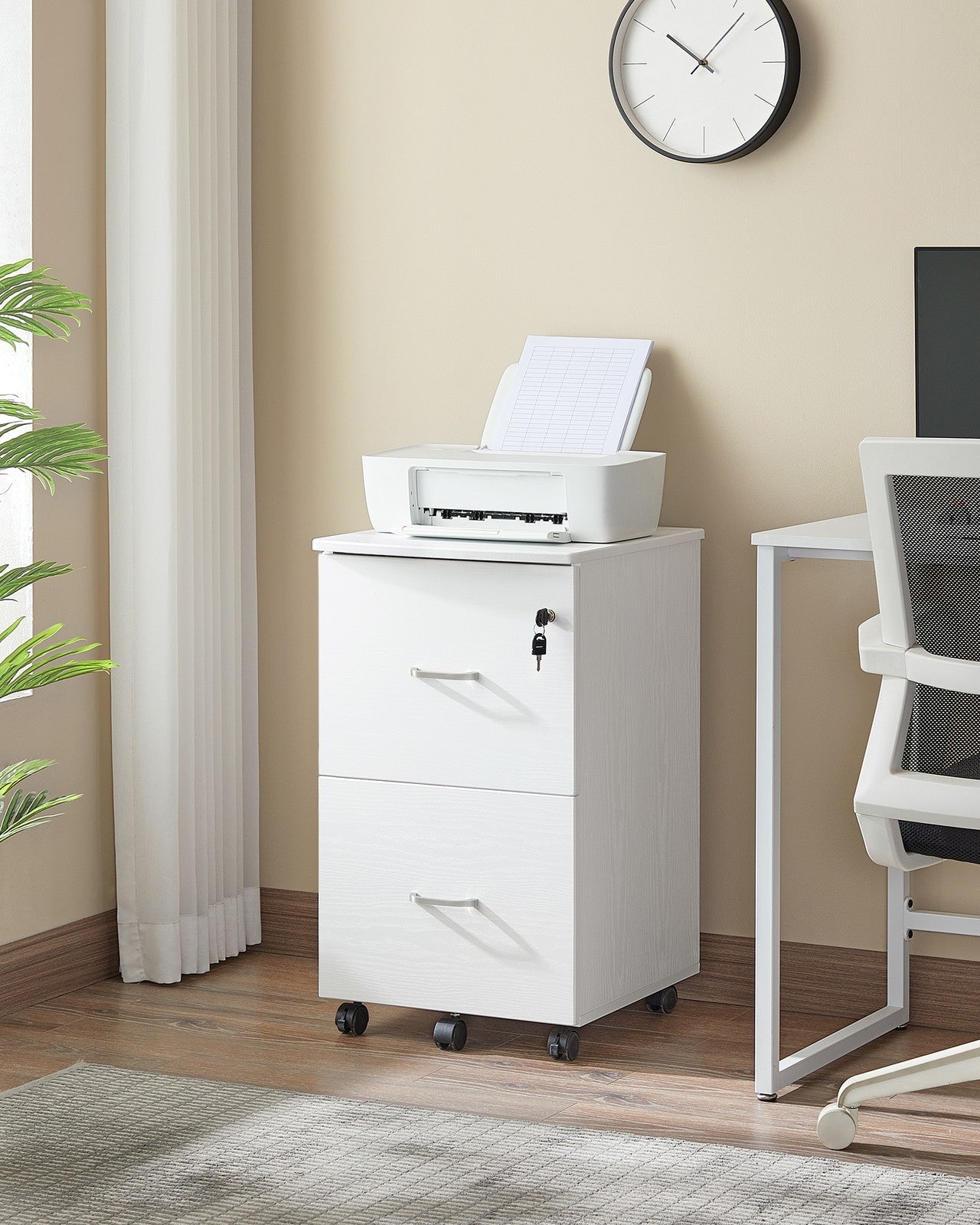 2-Drawer Locking File Cabinet - Steel - Black - Ideal for Home Office Storage