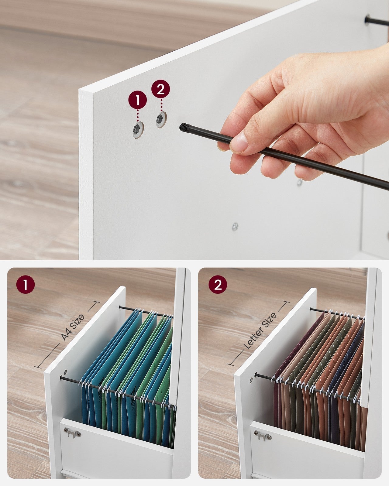 2-Drawer Locking File Cabinet - Steel - Black - Ideal for Home Office Storage