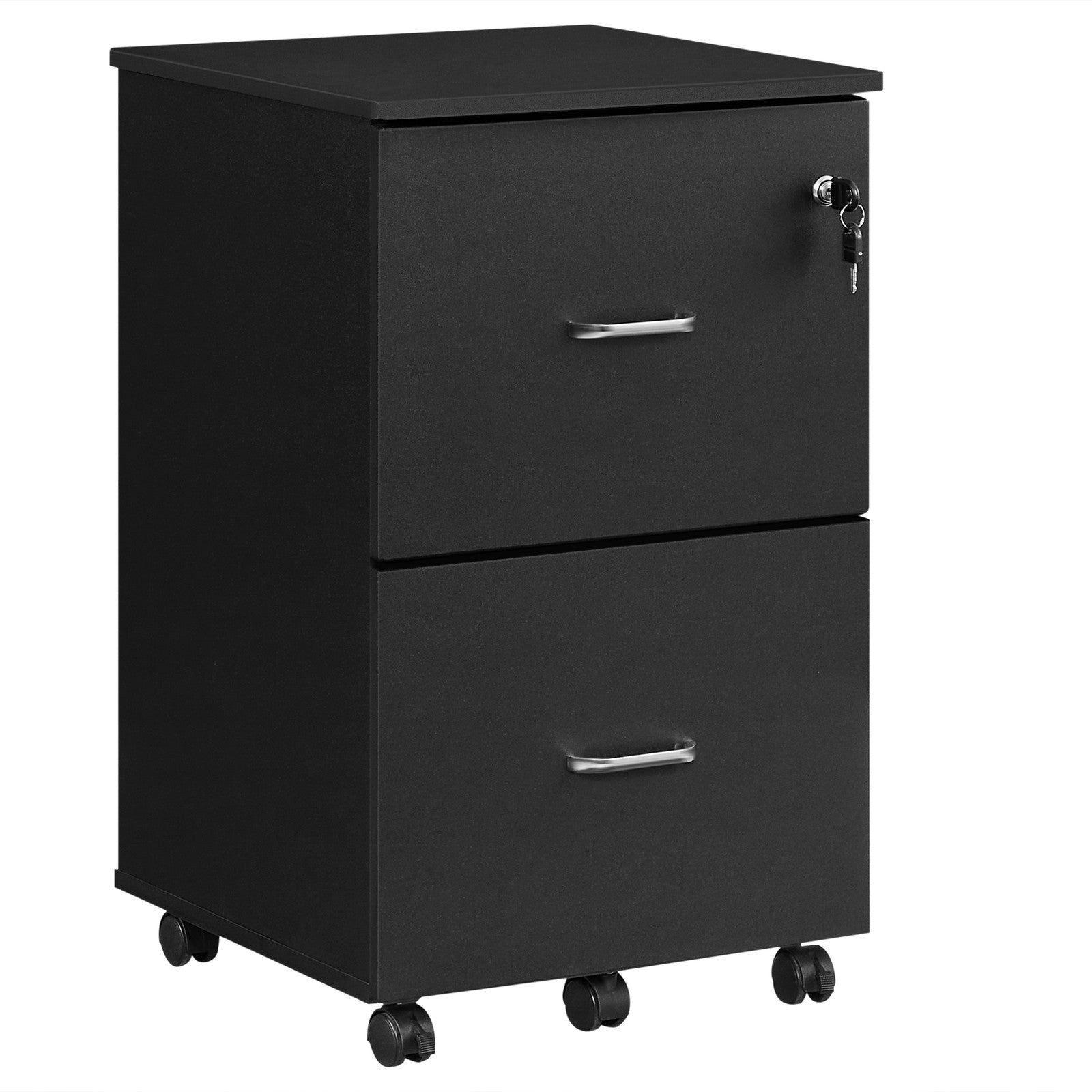 Locking File Cabinet - Metal - Black - 2 Drawers for Home Office