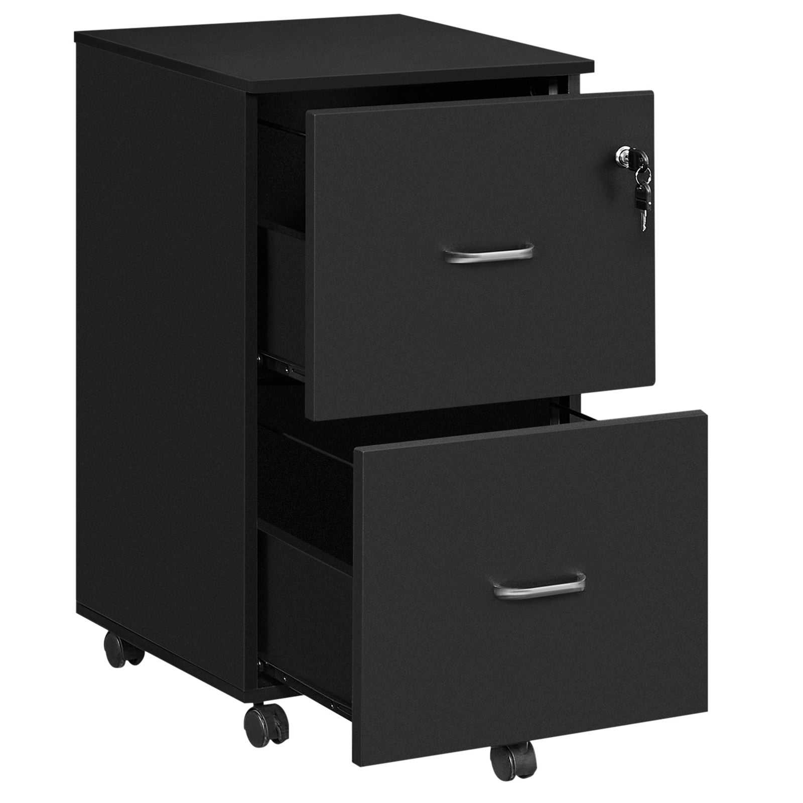 Locking File Cabinet - Metal - Black - 2 Drawers for Home Office