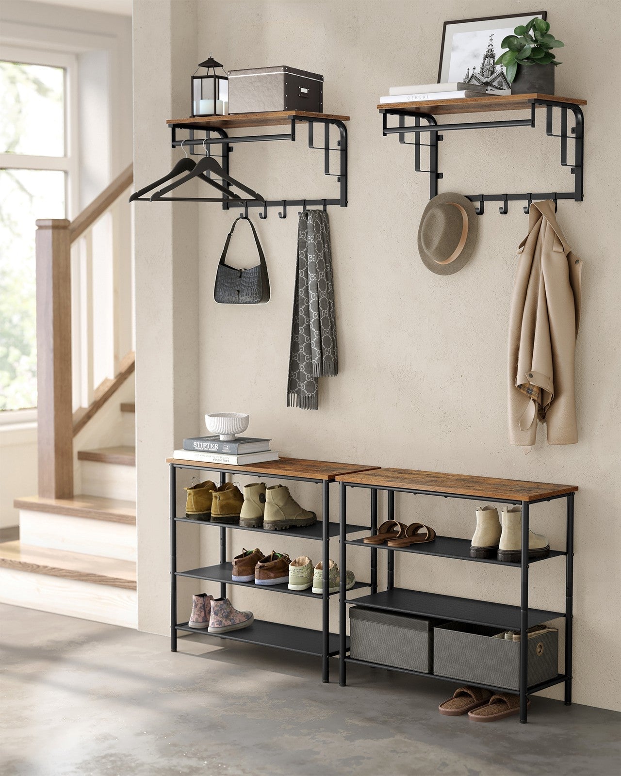 Wall Mounted Coat Rack - Metal - Vintage