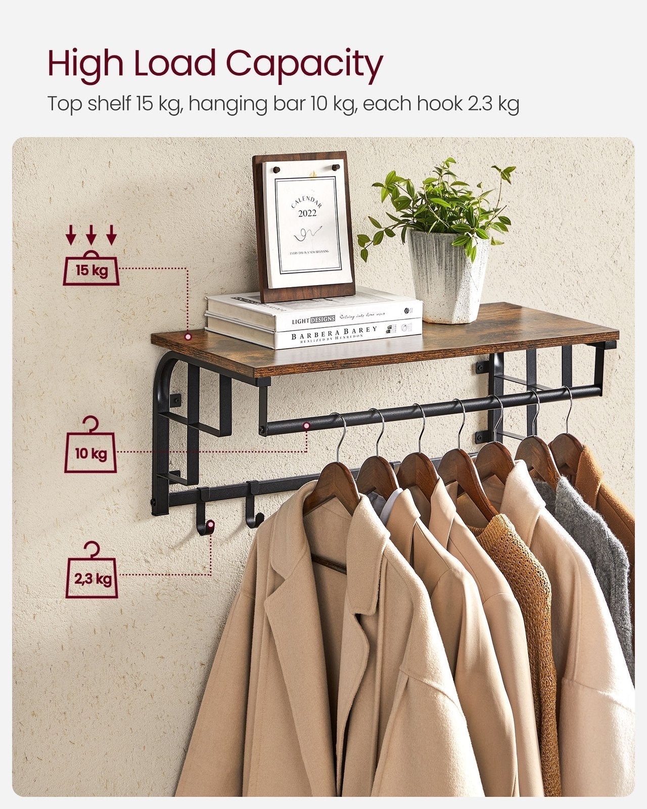 Wall Mounted Coat Rack - Metal - Vintage
