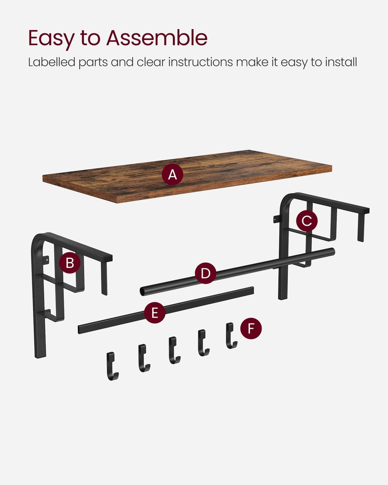 Wall Mounted Coat Rack - Metal - Vintage