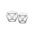 Set of 2 Round Coffee Tables - Marble - White and Ink Black - Robust Steel Frame