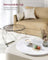 Set of 2 Round Coffee Tables - Marble - White and Ink Black - Robust Steel Frame