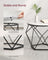 Set of 2 Round Coffee Tables - Marble - White and Ink Black - Robust Steel Frame