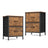 BELLAH Collection - Bedside Table - MDF and Wood - Rustic Brown and Ink Black