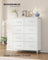 Chest of Drawers 8 Fabric Drawers Storage Unit - MDF and Wood - Cloud White and Snow White