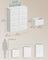 Chest of Drawers 8 Fabric Drawers Storage Unit - MDF and Wood - Cloud White and Snow White