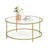 Round Coffee Table - Tempered Glass - Gold - Robust Steel Frame