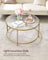 Round Coffee Table - Tempered Glass - Gold - Robust Steel Frame