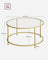 Round Coffee Table - Tempered Glass - Gold - Robust Steel Frame