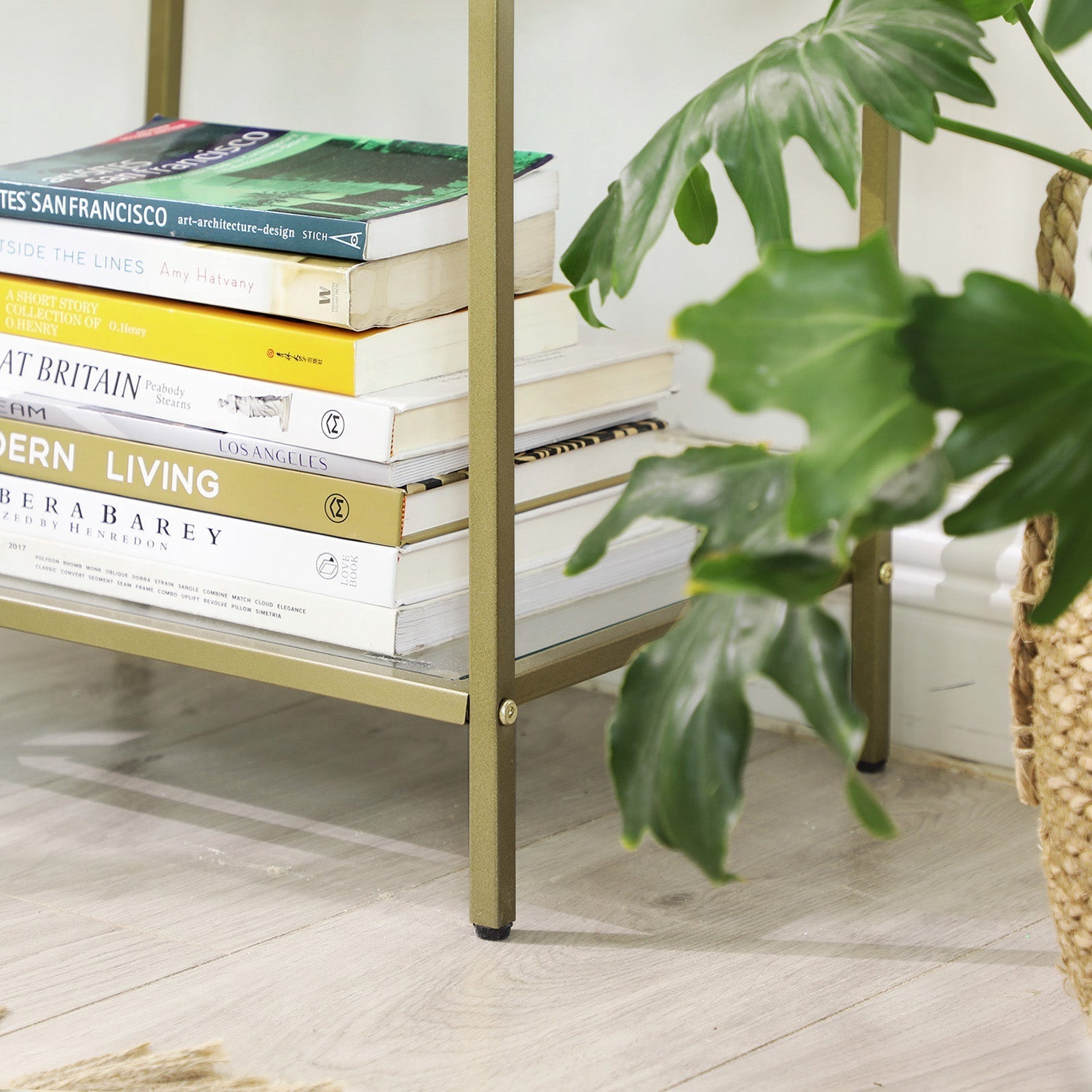 4-Tier Storage Shelf - Tempered Glass - Gold - Sturdy and Easy to Assemble