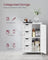 Wooden Cabinet - White - 4 Drawers and 1 Wardrobe Compartment