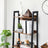 4-Tier Ladder Shelf - Metal - Rustic Brown and Black - Freestanding Storage Solution