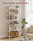 6-Tier Bookshelf - Wood and Steel - Natural Beige