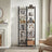 6-Tier Bookshelf - Wood - Rustic Brown and Black - Industrial Open Storage Design