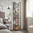 6-Tier Bookshelf - Wood - Rustic Brown and Black - Industrial Open Storage Design