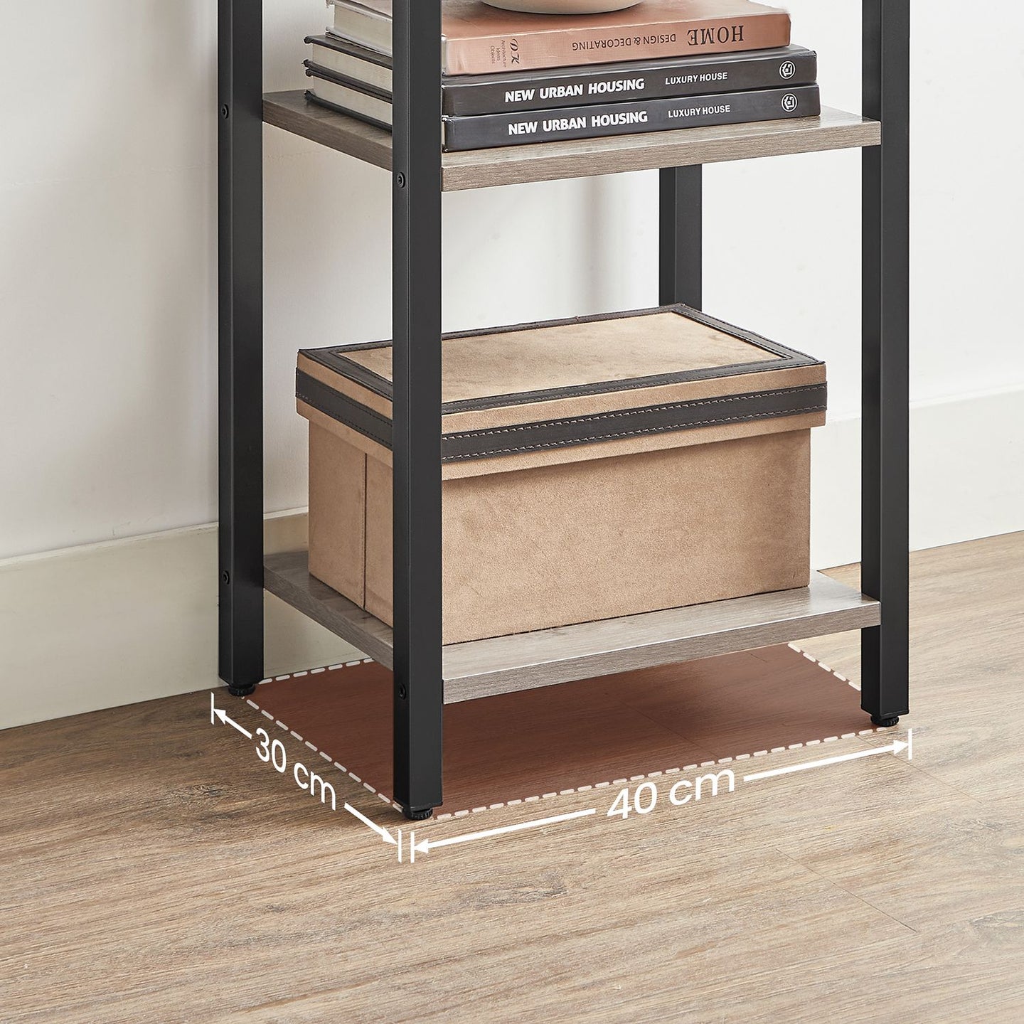 6-Tier Bookshelf - Wood - Rustic Brown and Black - Industrial Open Storage Design