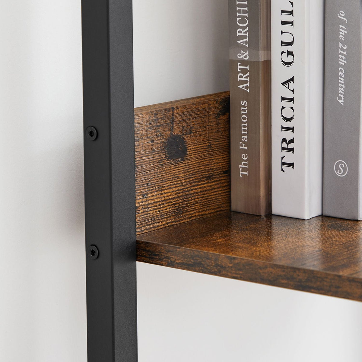5-Tier Narrow Storage Shelf - Steel Frame - Rustic Brown and Black