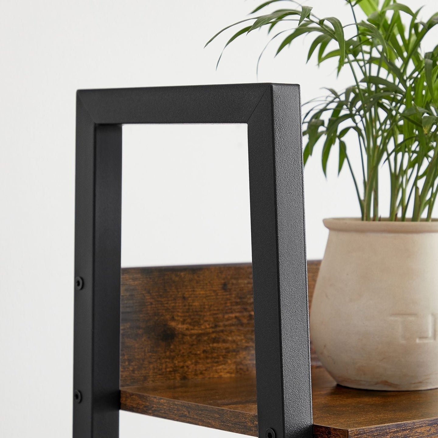 5-Tier Narrow Storage Shelf - Steel Frame - Rustic Brown and Black