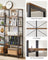 6-Tier Bookshelf - Engineered Wood - Rustic Brown and Black