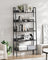 5-Tier Ladder Shelf - Metal - Ebony Black - Freestanding Design for Home and Office