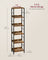 6-Tier Bookcase - Particleboard and Steel - Rustic Brown and Ink Black