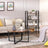 Bookcase - Iron - Rustic Brown - 4-Tier Industrial Ladder Shelf