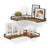 Industrial Floating Corner Shelves - Wood - Rustic Brown and Black - Space-Saving L-Shaped Design