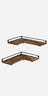 Industrial Floating Corner Shelves - Wood - Rustic Brown and Black - Space-Saving L-Shaped Design
