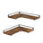 Industrial Floating Corner Shelves - Wood - Rustic Brown and Black - Space-Saving L-Shaped Design