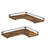 Industrial Floating Corner Shelves - Wood - Rustic Brown and Black - Space-Saving L-Shaped Design