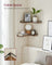 Industrial Floating Corner Shelves - Wood - Rustic Brown and Black - Space-Saving L-Shaped Design
