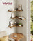 Set of -Shaped Floating Shelves - Wood and Steel - Rustic Brown