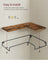 Set of -Shaped Floating Shelves - Wood and Steel - Rustic Brown